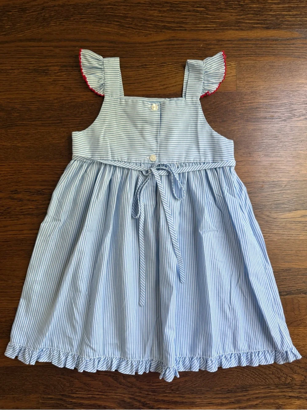 Petit Bebe Striped Sundress with Beach Appliqué